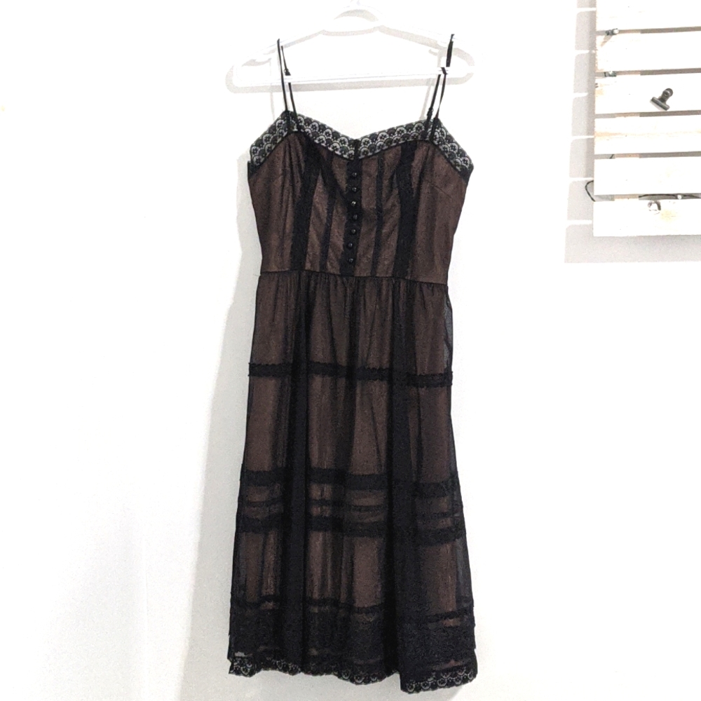 Betsey Johnson Black Lace Midi Dress
